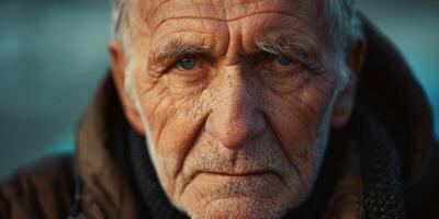 portrait de un personnes âgées magnifique homme photo