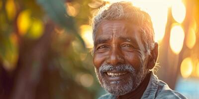 portrait de un personnes âgées magnifique homme photo