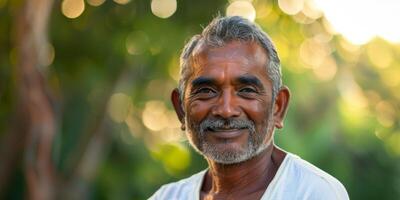 portrait de un personnes âgées magnifique homme photo