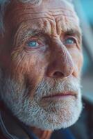 portrait de un personnes âgées magnifique homme photo