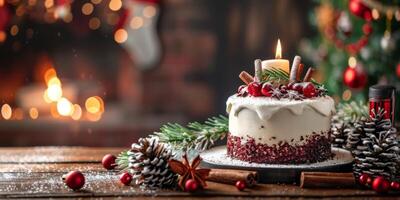 Nouveau année Noël cuisson gâteau bonbons photo