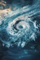 tropical cyclone comme vu de Terre orbite photo