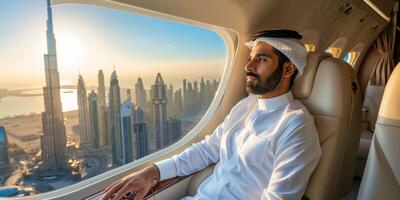 arabe homme d'affaire dans une affaires jet photo