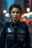 policier sur une ville rue portrait photo