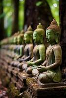 Bouddha statues dans le forêt photo