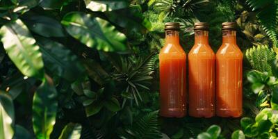 Naturel jus dans bouteilles photo