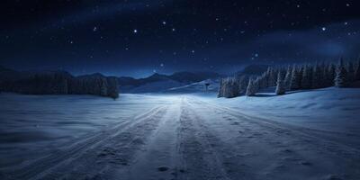 paysage de nuit d'hiver photo