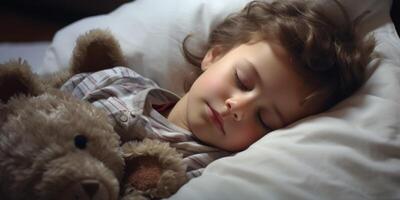 calmement en train de dormir enfant photo