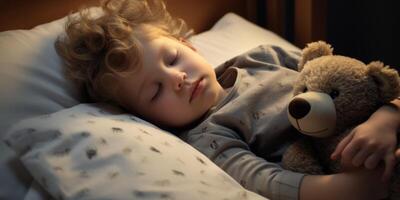 calmement en train de dormir enfant photo