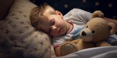 calmement en train de dormir enfant photo