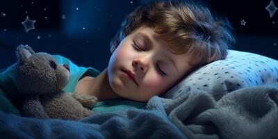 calmement en train de dormir enfant photo