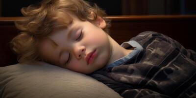 calmement en train de dormir enfant photo