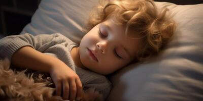 calmement en train de dormir enfant photo