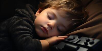 calmement en train de dormir enfant photo