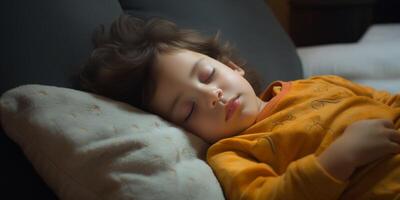 calmement en train de dormir enfant photo