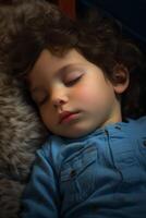 calmement en train de dormir enfant photo