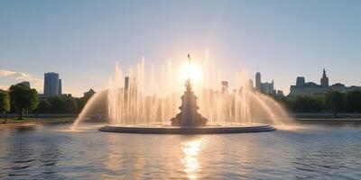 fontaine dans le parc de la ville photo