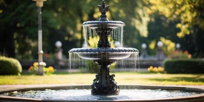 fontaine dans le parc de la ville photo