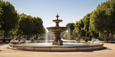 fontaine dans le parc de la ville photo