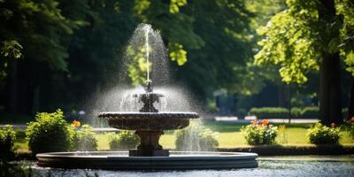 fontaine dans le parc de la ville photo