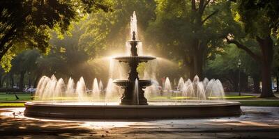 fontaine dans le parc de la ville photo