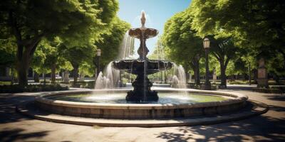 fontaine dans le parc de la ville photo