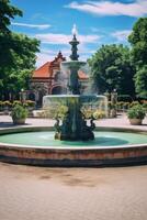 fontaine dans le parc de la ville photo