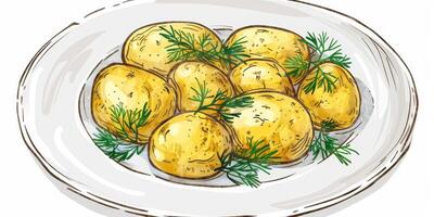 bouilli patates avec herbes photo