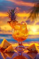 exotique fruit des cocktails sur le plage photo