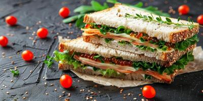 délicieux des sandwichs avec caviar photo