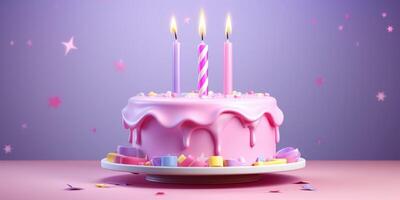 gâteau d'anniversaire avec des bougies photo