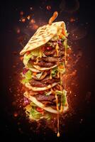 délicieux shawarma kebab photo