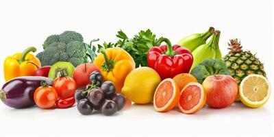 des légumes et des fruits sur une blanc Contexte photo