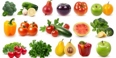 des légumes et des fruits sur une blanc Contexte photo