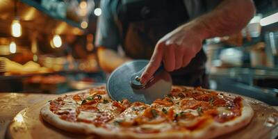 chef fait du Pizza photo