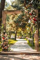 floral mariage cambre dans la nature photo