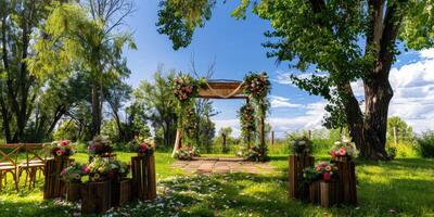 floral mariage cambre dans la nature photo