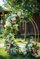 floral mariage cambre dans la nature photo