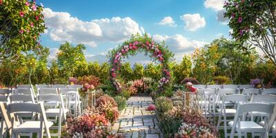 floral mariage cambre dans la nature photo