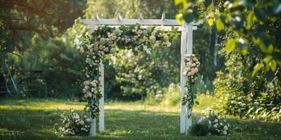 floral mariage cambre dans la nature photo