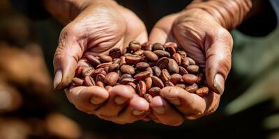 café des haricots dans paumes photo