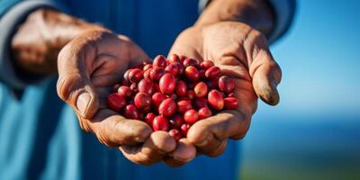 café des haricots dans paumes photo