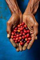 café des haricots dans paumes photo