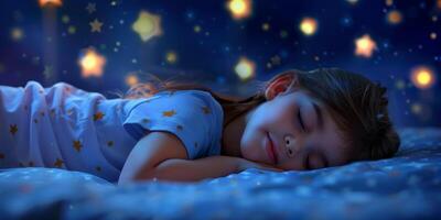 jeune femme, dormir, dans lit photo