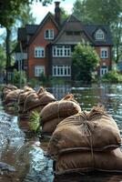 inondé des rues de le ville photo