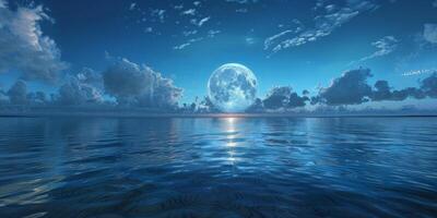 plein lune océan photo