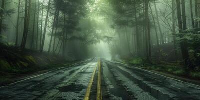 brouillard dans forêt aérien vue photo