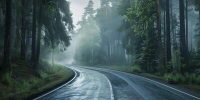 brouillard dans forêt aérien vue photo