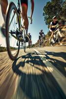 cyclistes avec professionnel courses des sports équipement équitation photo