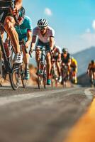 cyclistes avec professionnel courses des sports équipement équitation photo